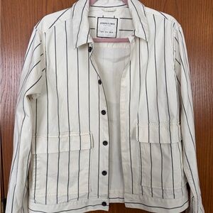 Denim & Flower Cream and Black Striped Jacket